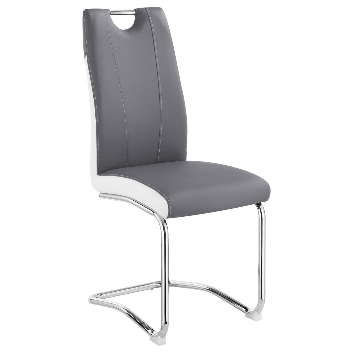 Brooklyn Gray/White Upholstered Side Chairs with S-frame, Set of 4 by Coaster at Eve Furniture