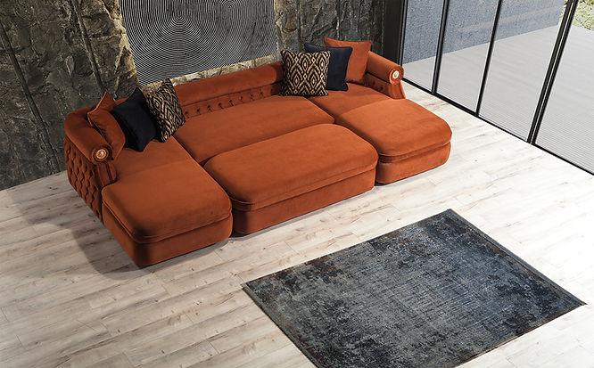 Brooklyn Orange Sectional by New Era Innovations at Eve Furniture