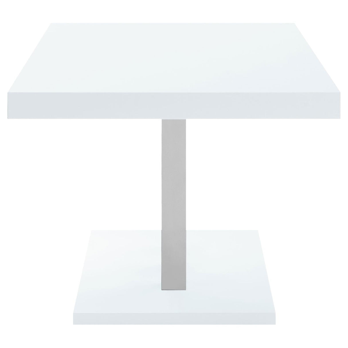 Brooklyn White High Gloss/Chrome Rectangular Dining Table by Coaster at Eve Furniture
