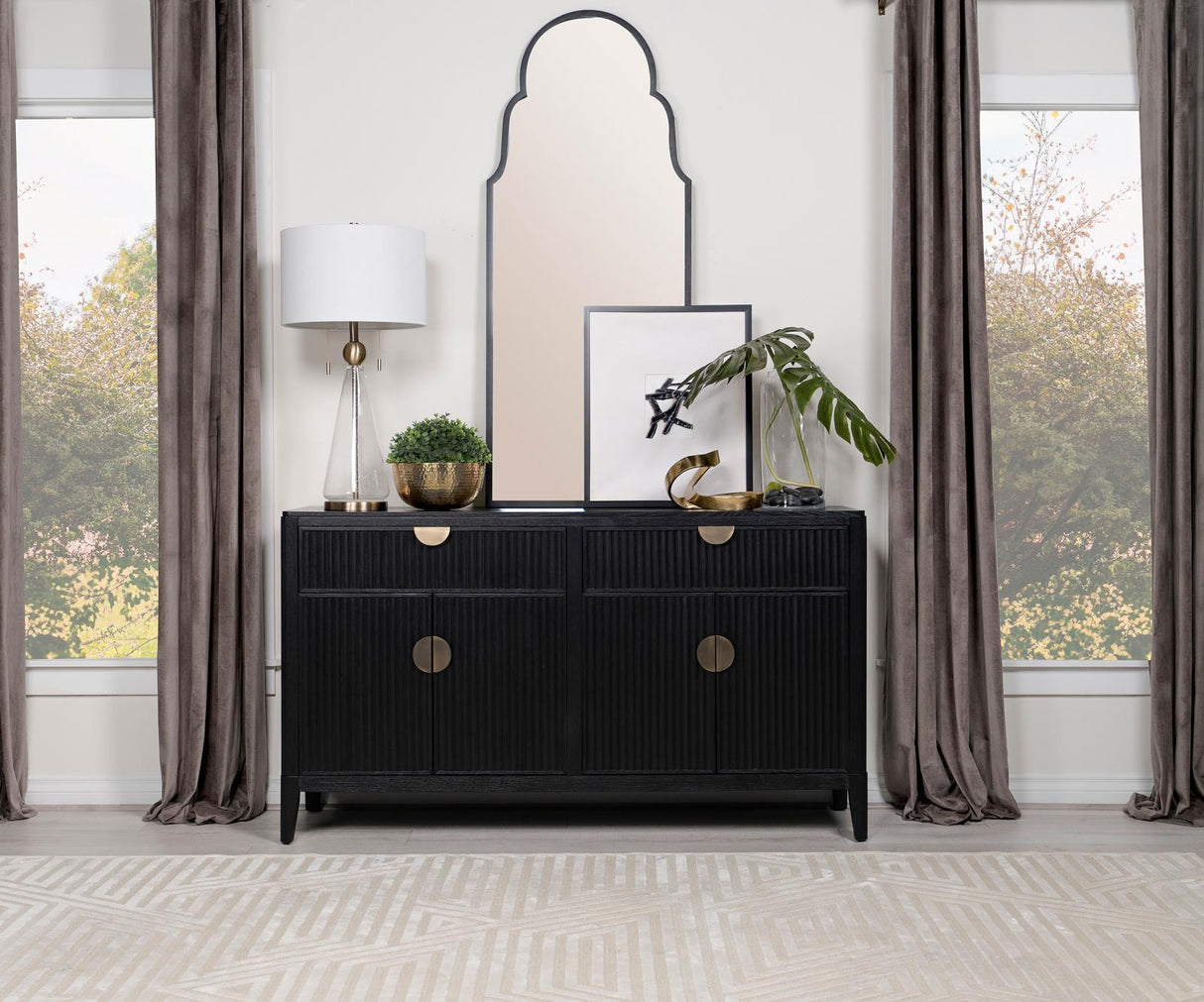 Brookmead Black 2-drawer Sideboard Buffet with Storage Cabinet by Coaster at Eve Furniture