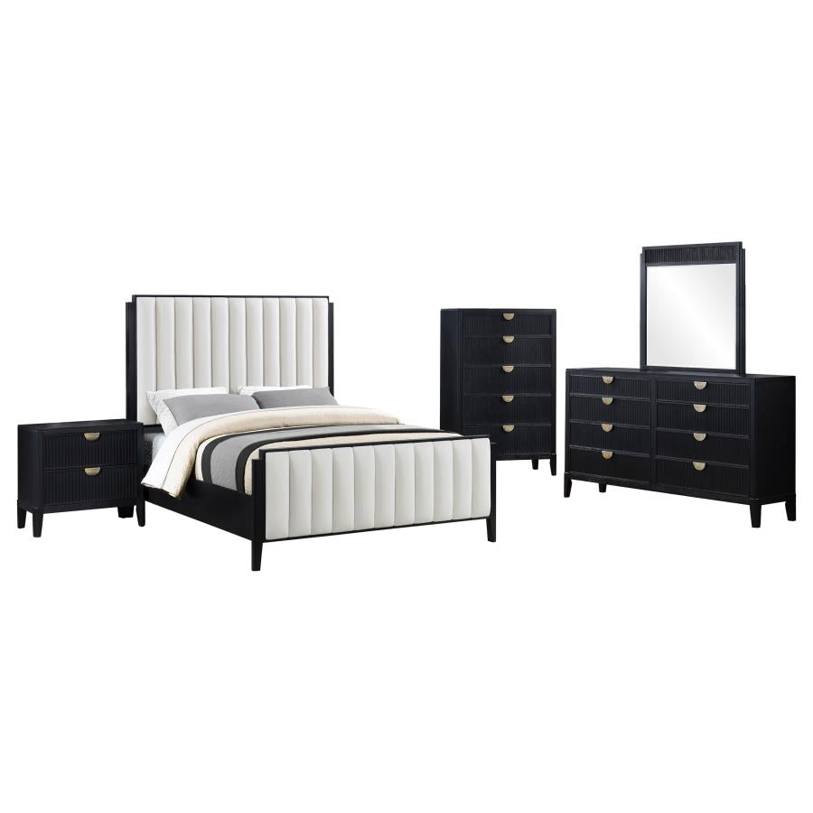 Brookmead Black 5-Piece Upholstered Queen Bedroom Set by Coaster at Eve Furniture