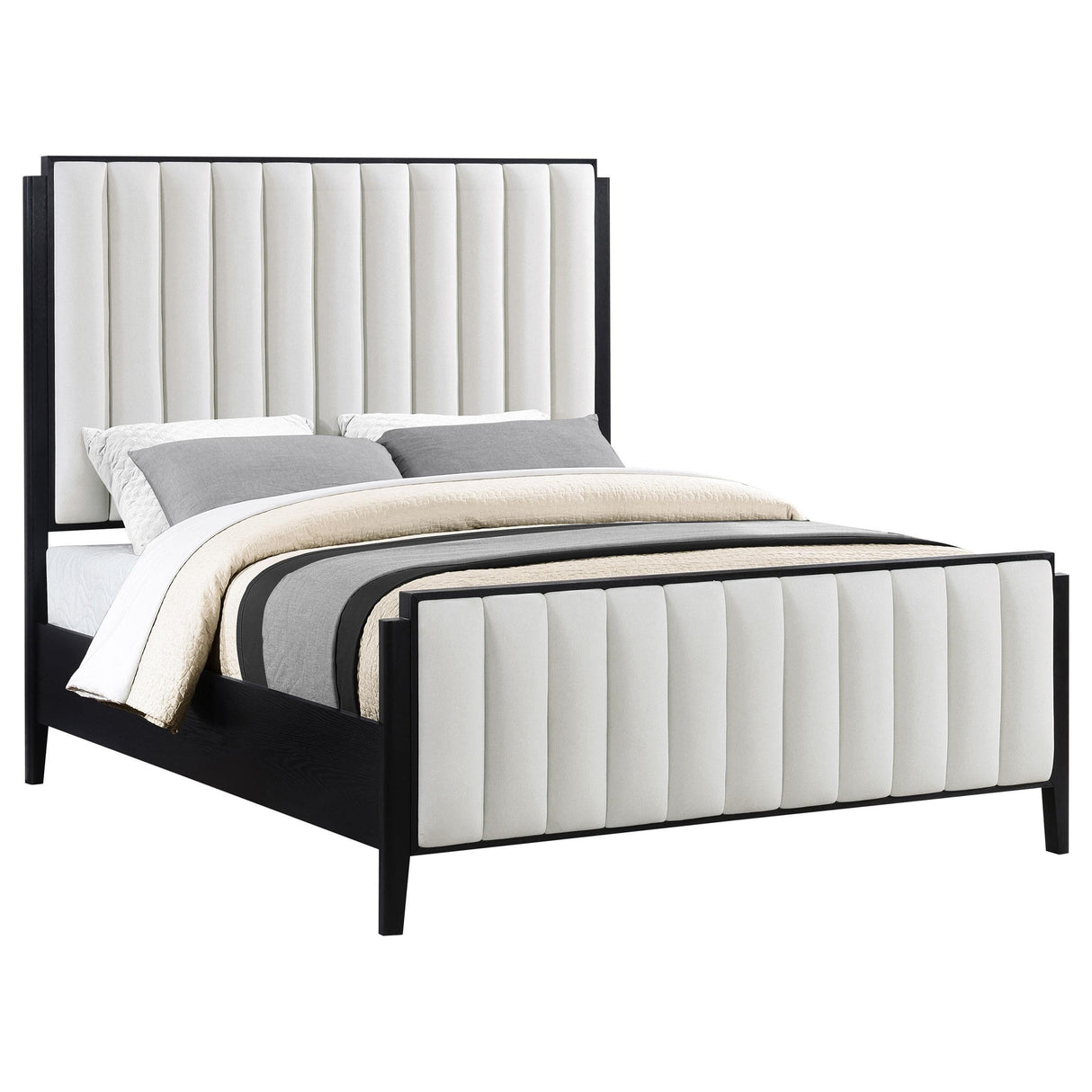 Brookmead Black 60-inch Upholstered Eastern King Bed by Coaster at Eve Furniture