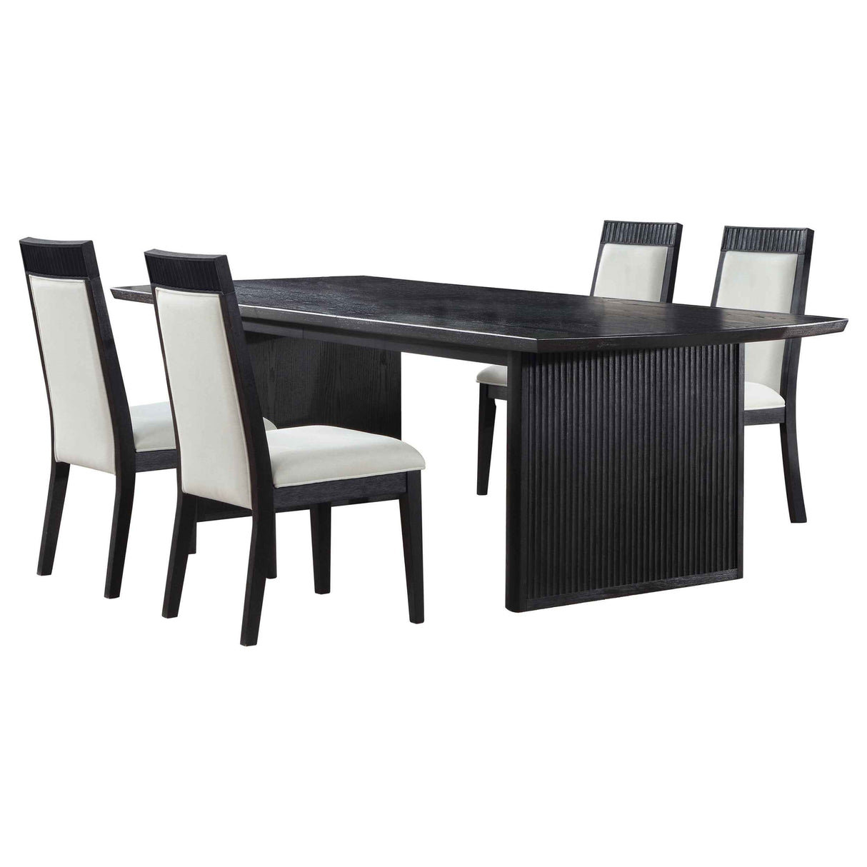 Brookmead Black/Ivory 5-piece Extension Leaf Dining Table Set by Coaster at Eve Furniture