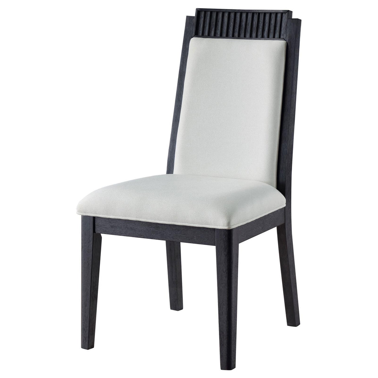 Brookmead Upholstered Dining Side Chair Ivory and Black (Set of 2) by Coaster at Eve Furniture