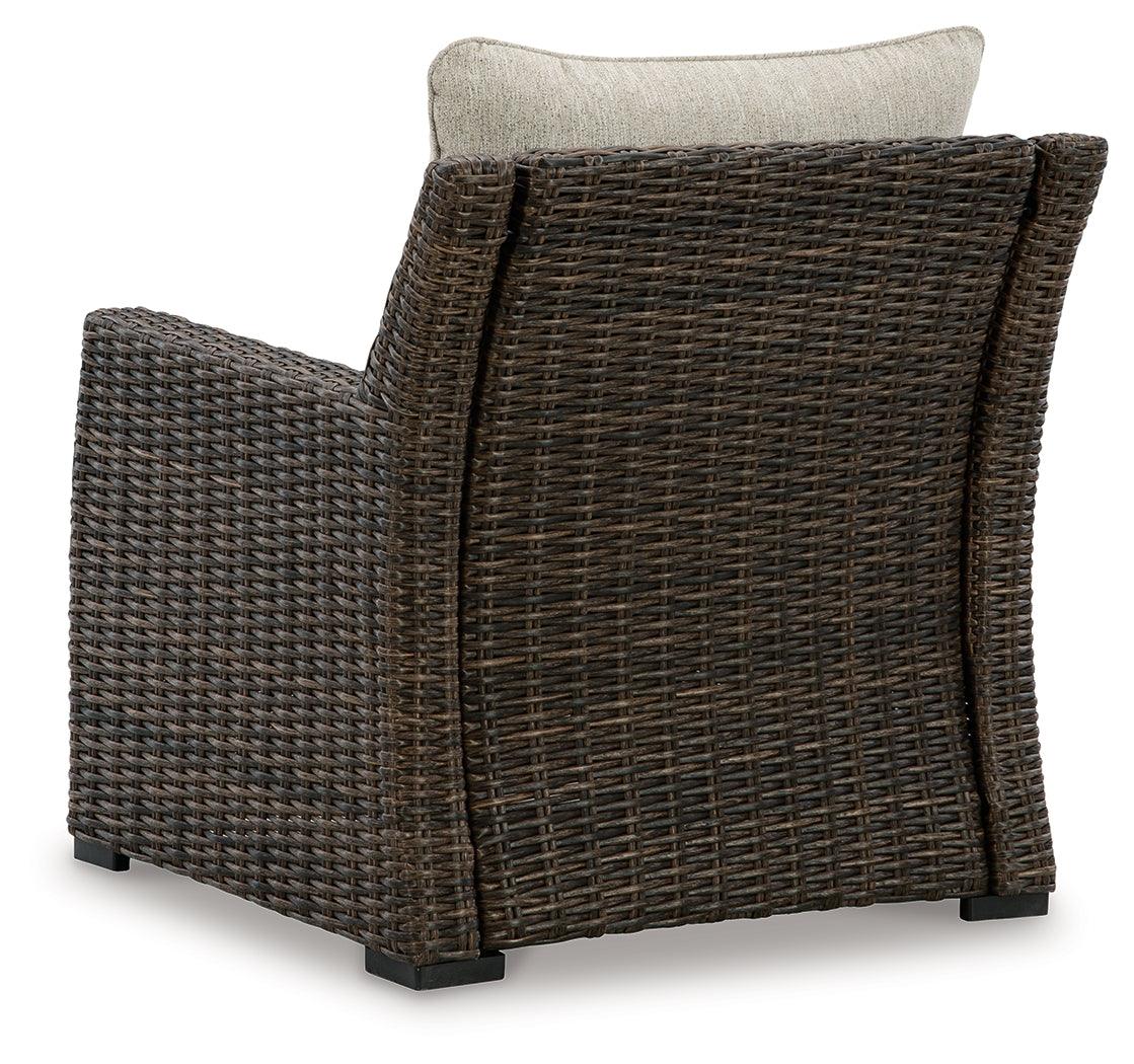 Brook Ranch Brown Outdoor Lounge Chair with cushion by Ashley at Eve Furniture