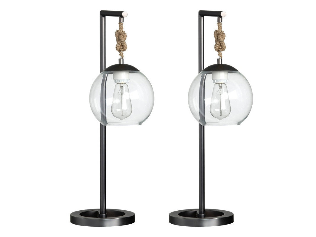 Brooks Grey/Transparent Table Lamp (Set of 2) by Crestview at Eve Furniture