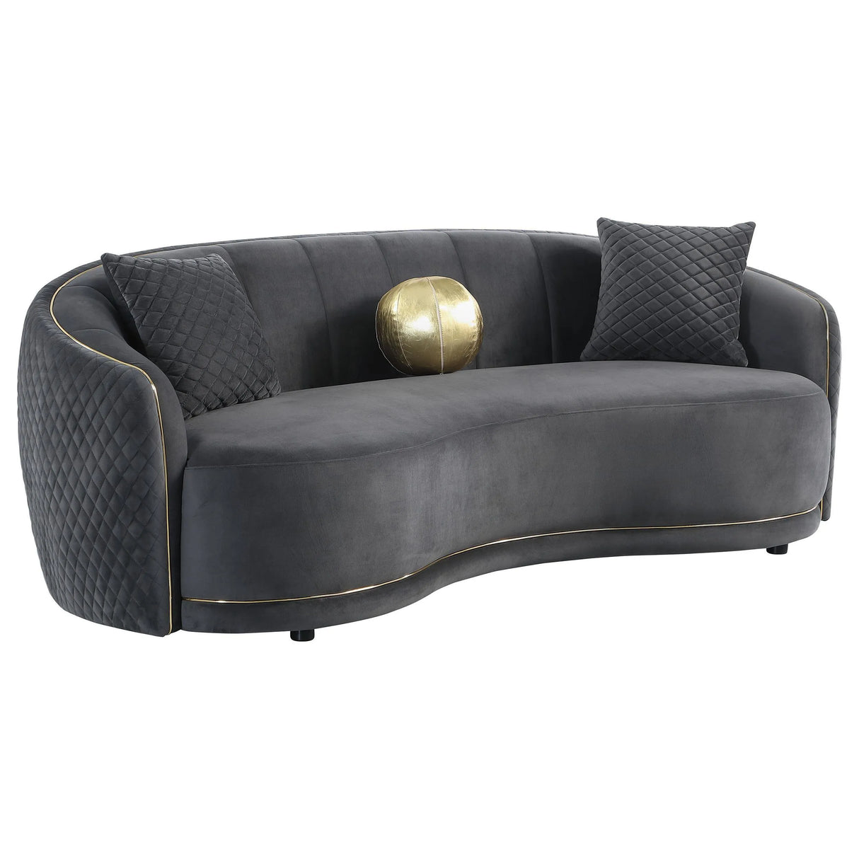 Brookside Dark Gray 2-piece Velvet Upholstered Sofa Set by Coaster at Eve Furniture