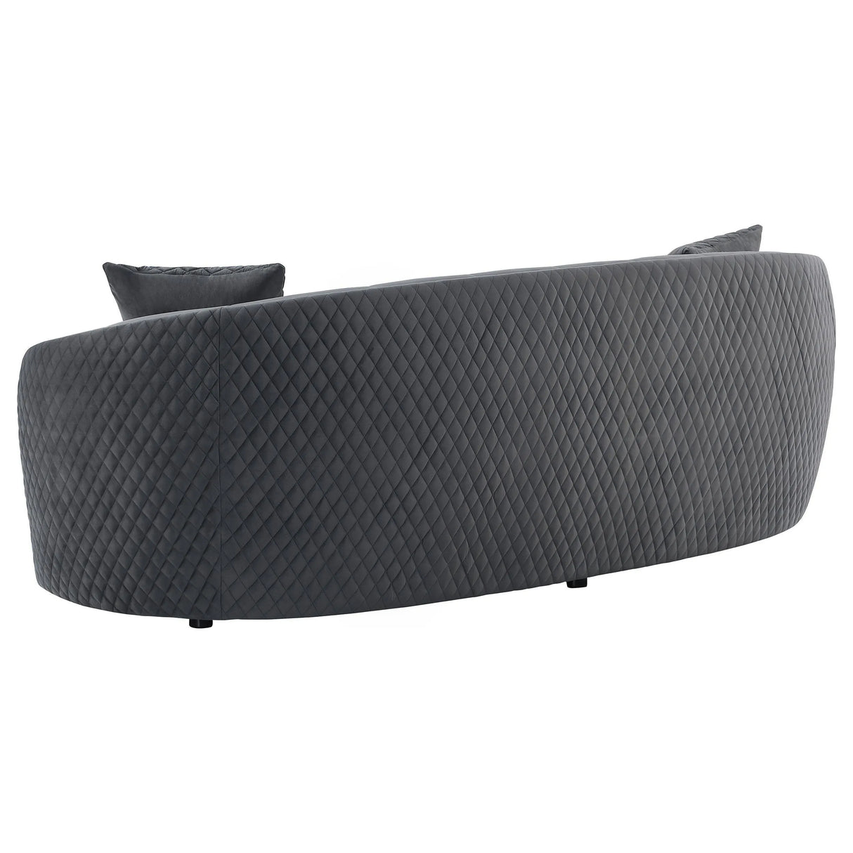 Brookside Dark Grey Velvet Upholstered Curved Sofa by Coaster at Eve Furniture