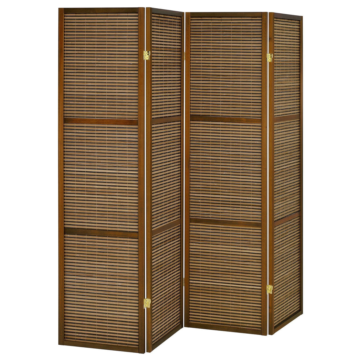 Browning Walnut 4-Panel Bamboo Room Divider Folding Screen by Coaster at Eve Furniture