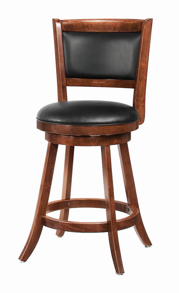 Broxton Chestnut/Black Upholstered Swivel Counter Height Stools, Set of 2 by Coaster at Eve Furniture