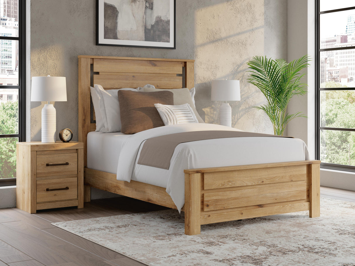 Brozmont Tan Full Panel Platform Bedroom Set by Ashley at Eve Furniture