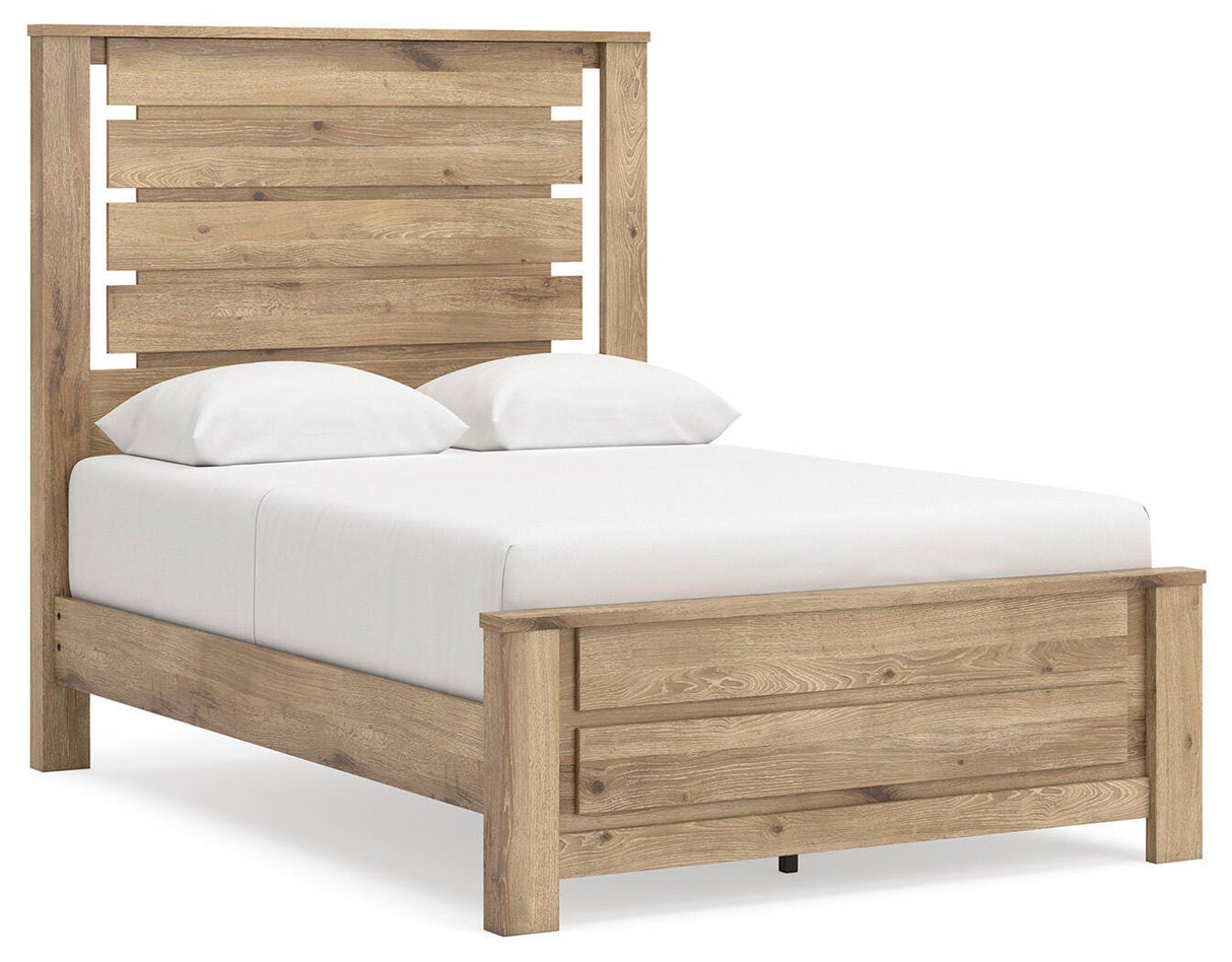 Brozmont Tan Full Panel Platform Bedroom Set by Ashley at Eve Furniture