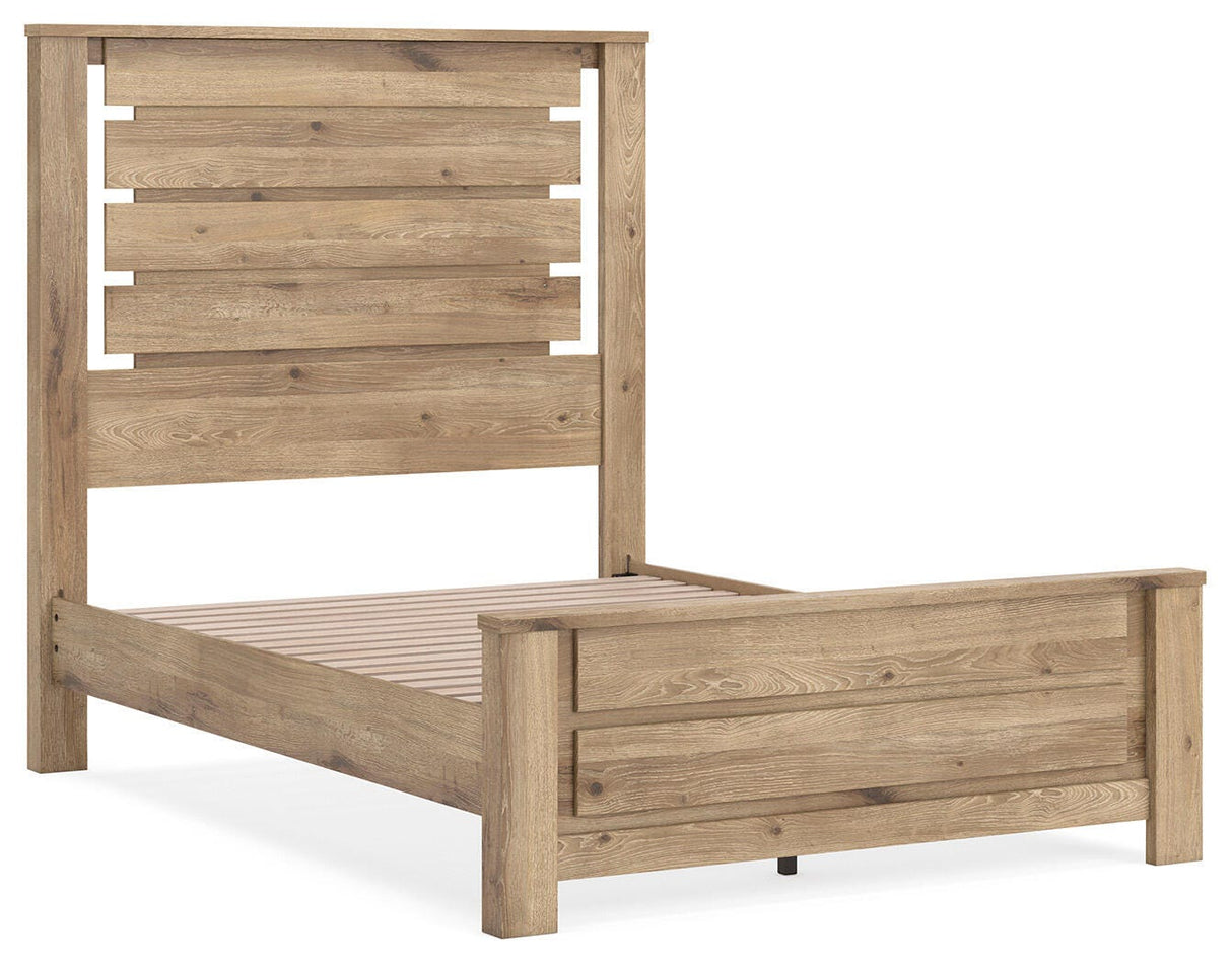 Brozmont Tan Full Panel Platform Bedroom Set by Ashley at Eve Furniture