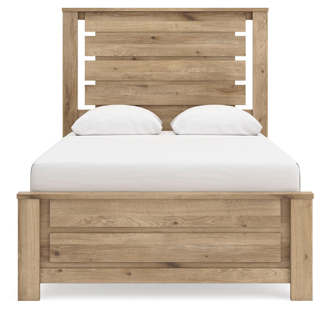 Brozmont Tan Full Panel Platform Bedroom Set by Ashley at Eve Furniture