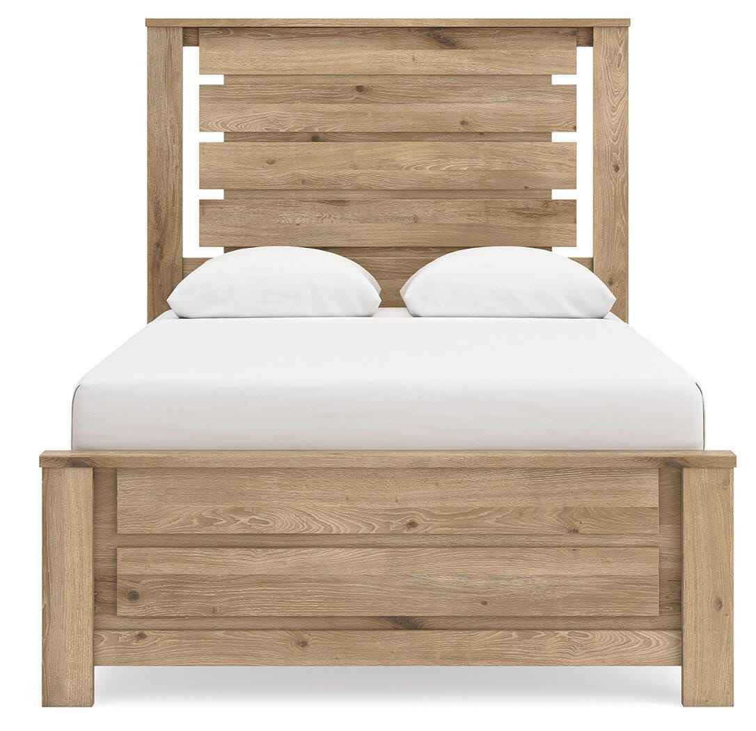 Brozmont Tan Full Platform Bed by Ashley at Eve Furniture