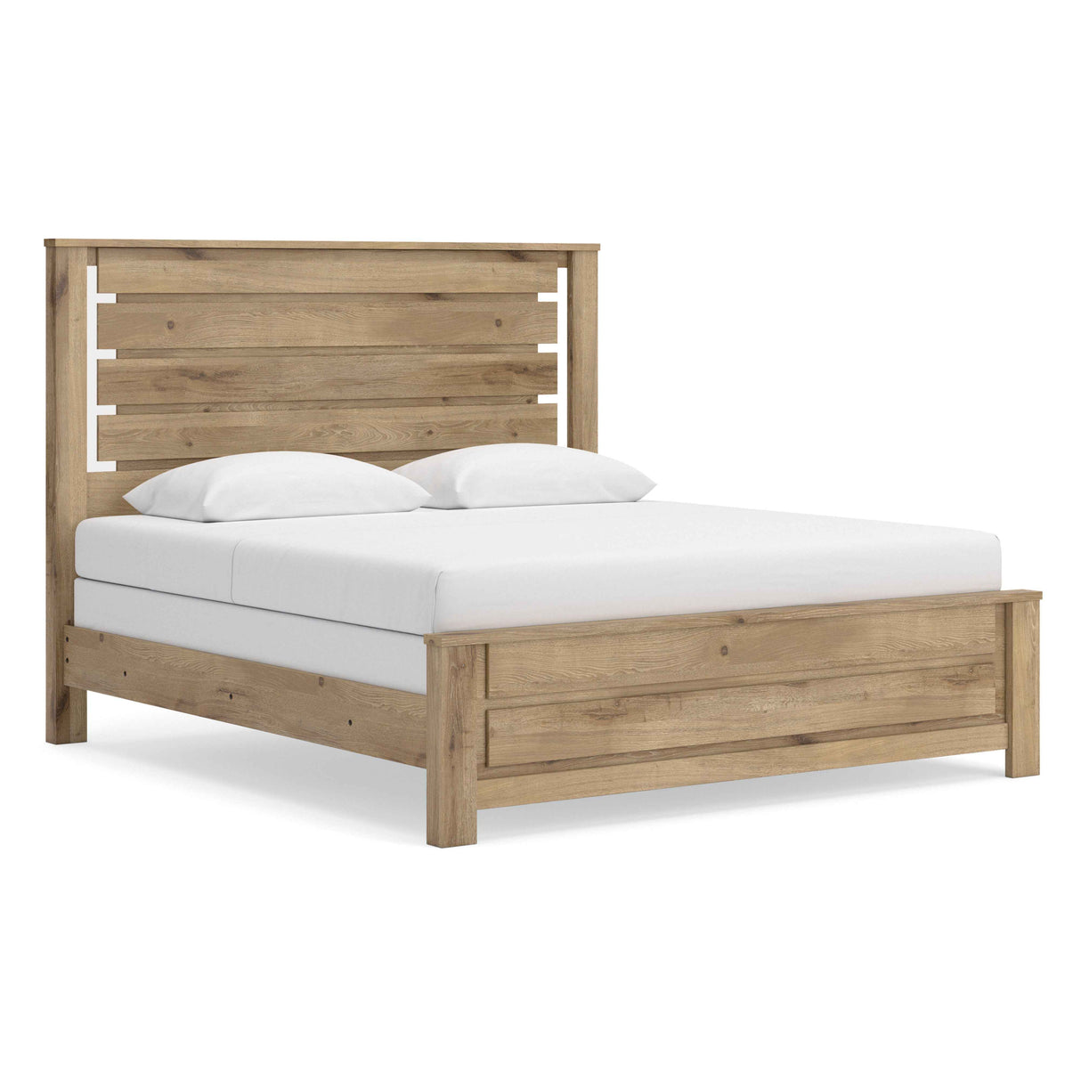 Brozmont Tan King Panel Bed by Ashley at Eve Furniture