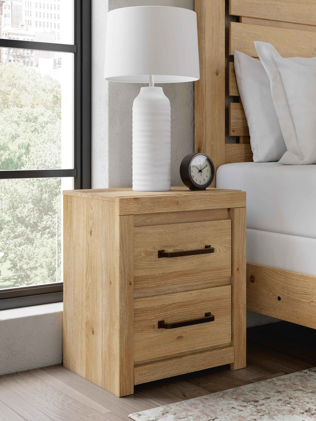 Brozmont Tan Nightstand by Ashley at Eve Furniture