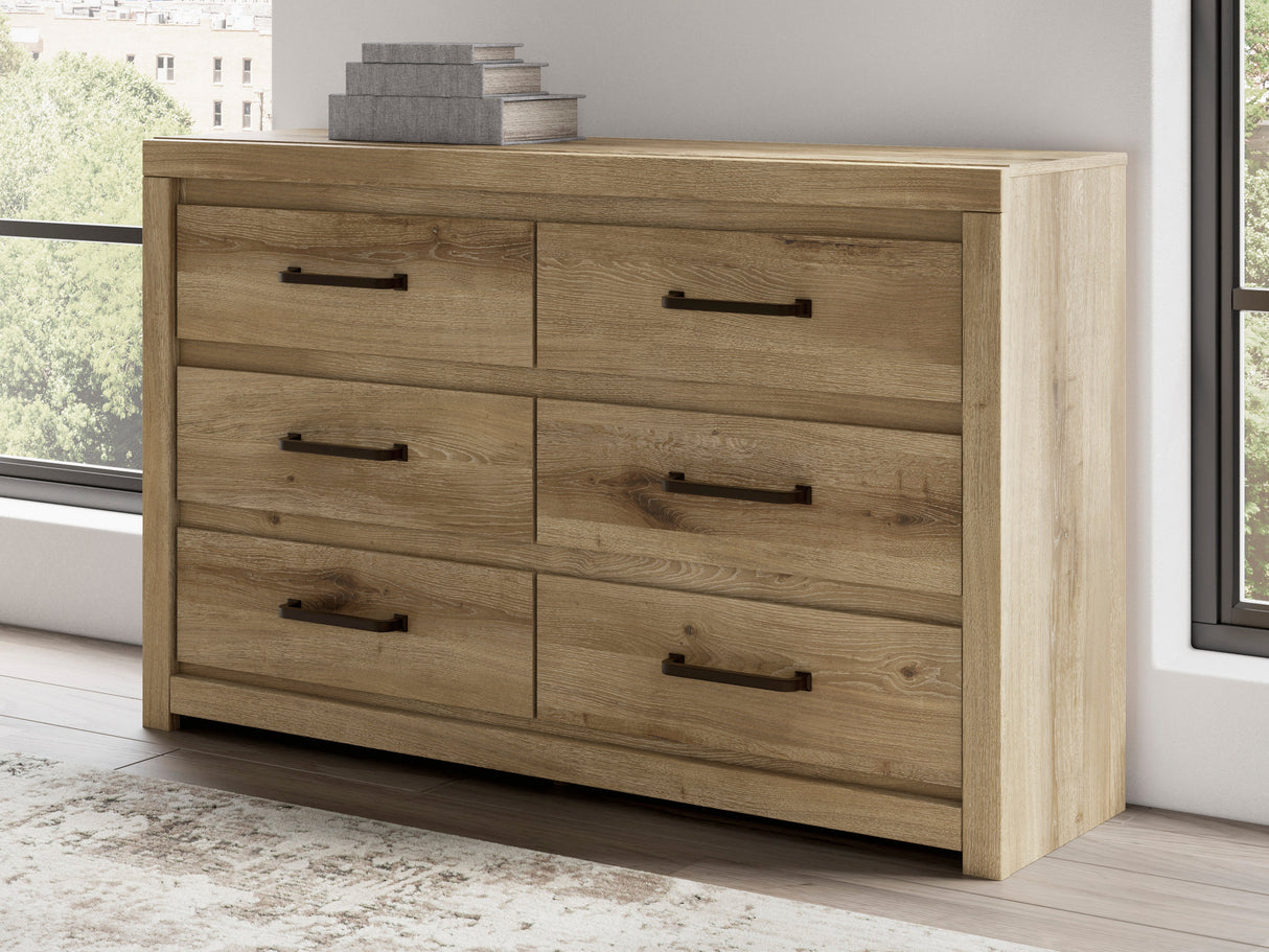 Brozmont Tan Panel Bedroom Set by Ashley at Eve Furniture