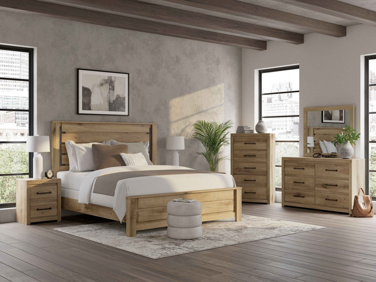 Brozmont Tan Panel Bedroom Set by Ashley at Eve Furniture