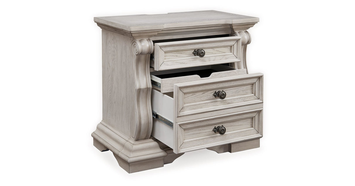 Bruchandi Antique White Upholstered Panel Bedroom Set by Ashley at Eve Furniture