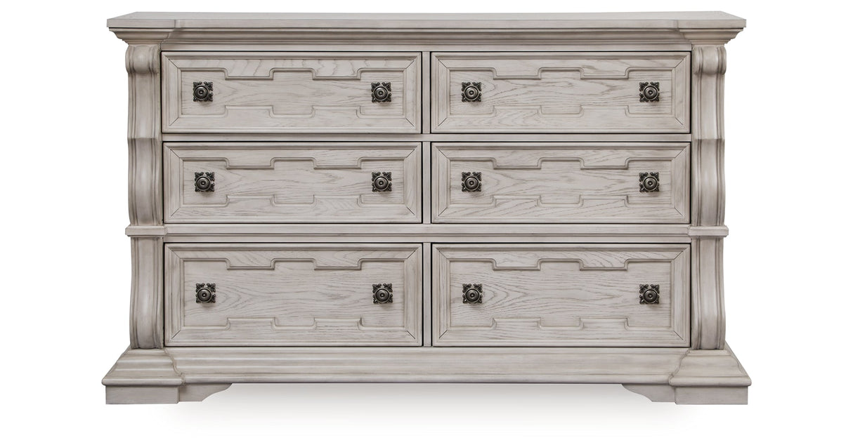 Bruchandi Antique White Upholstered Panel Bedroom Set by Ashley at Eve Furniture