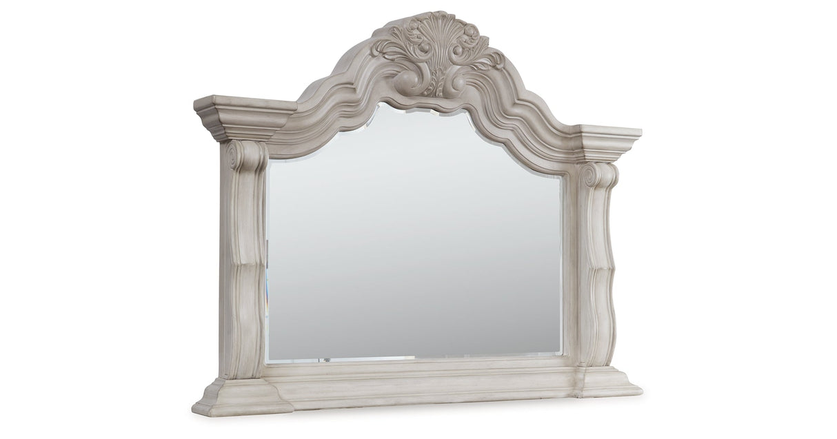 Bruchandi Antique White Upholstered Panel Bedroom Set by Ashley at Eve Furniture