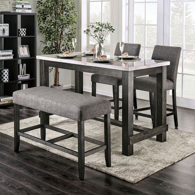 Brule White/Antique Black 5-Piece Counter Height Table Set by Furniture of America at Eve Furniture