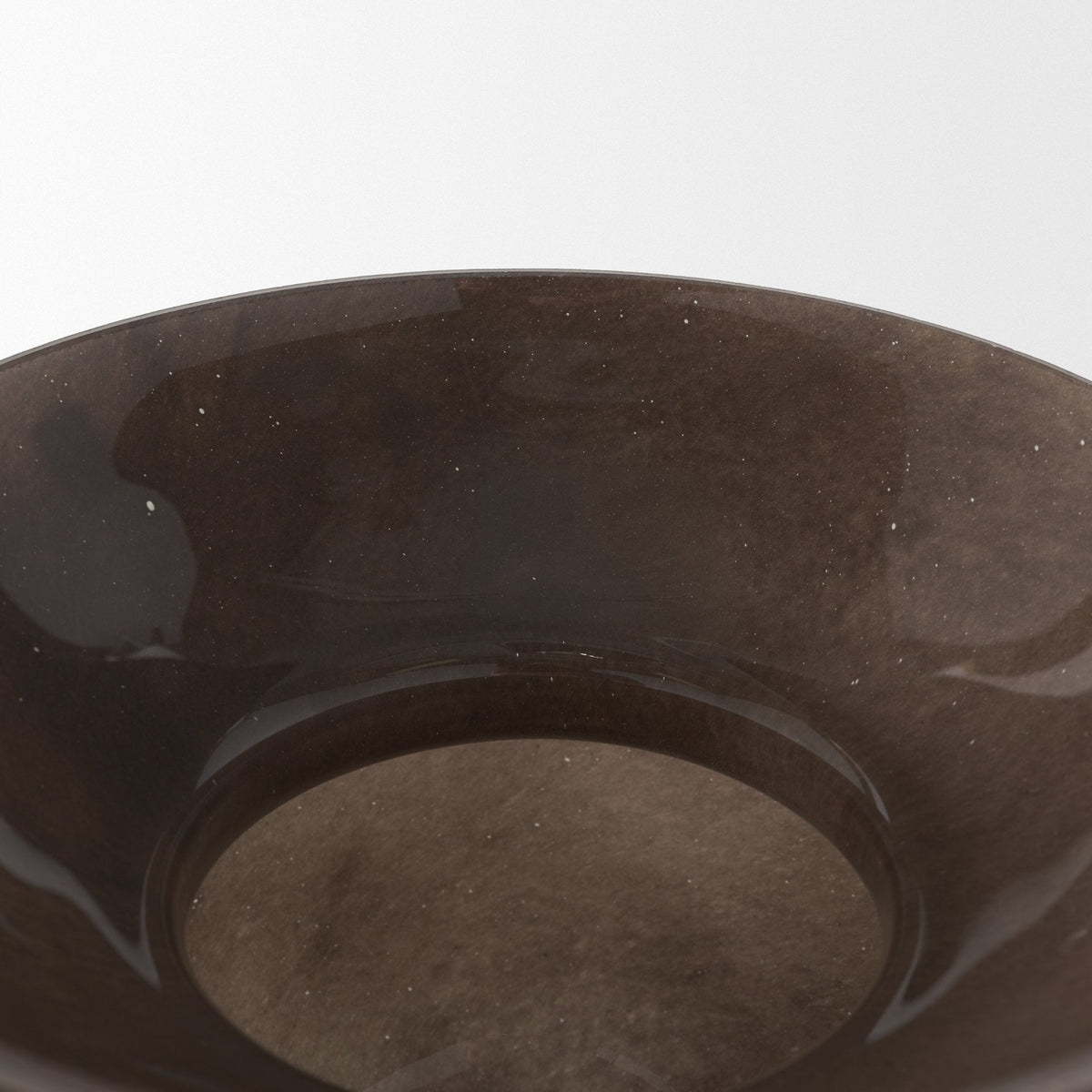 Bruna Wide Mouth Geometric Brown Glass Vase by Mercana at Eve Furniture