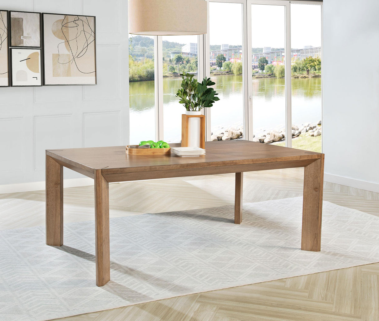 Bruner Natural Brown Rectangular Dining Table by Coaster at Eve Furniture