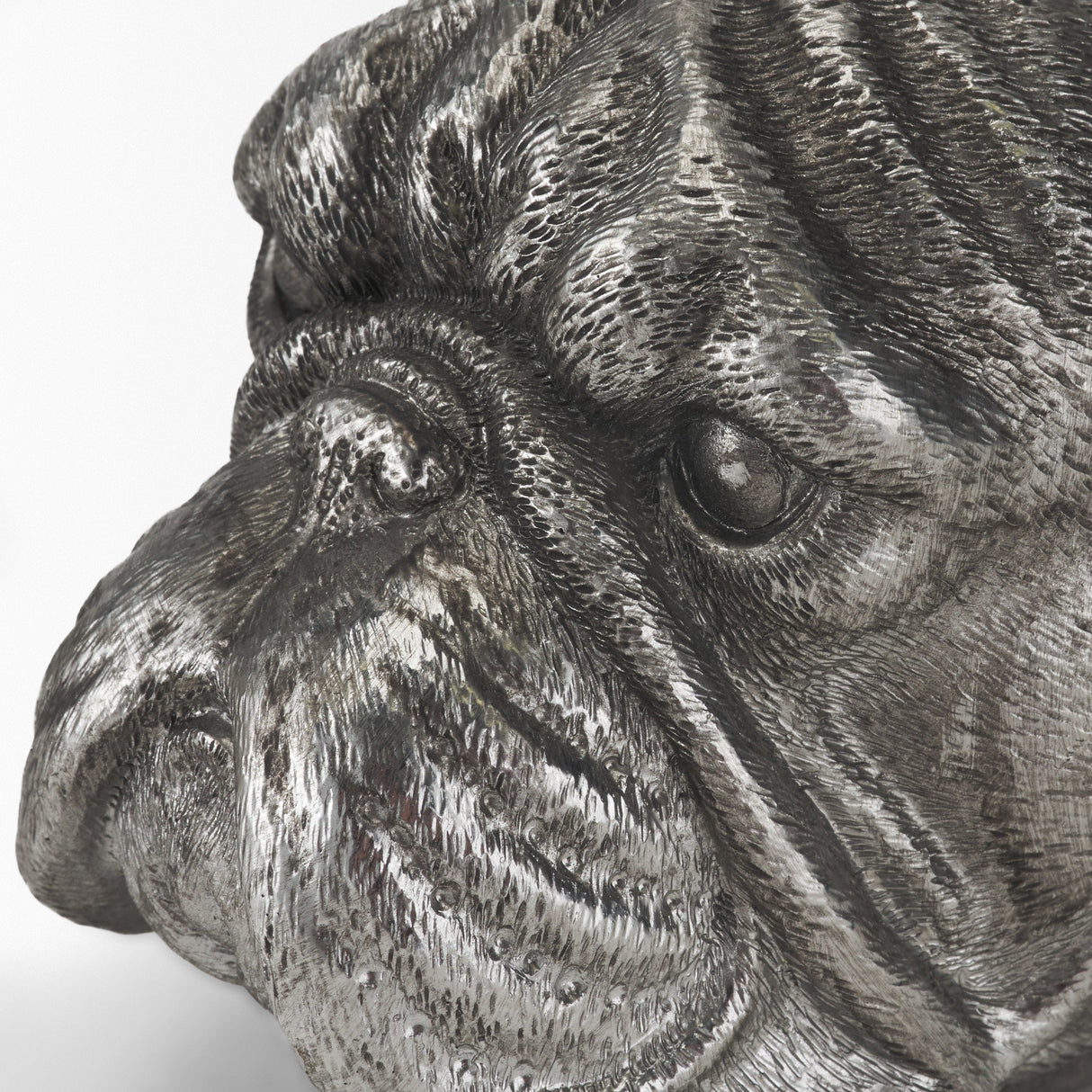 Bruno (Set of 2) Silver American Bulldog Bookends by Mercana at Eve Furniture