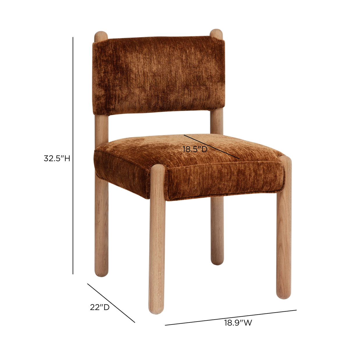 Bruno Thick Performance Chenille Straight Back Dining Chair