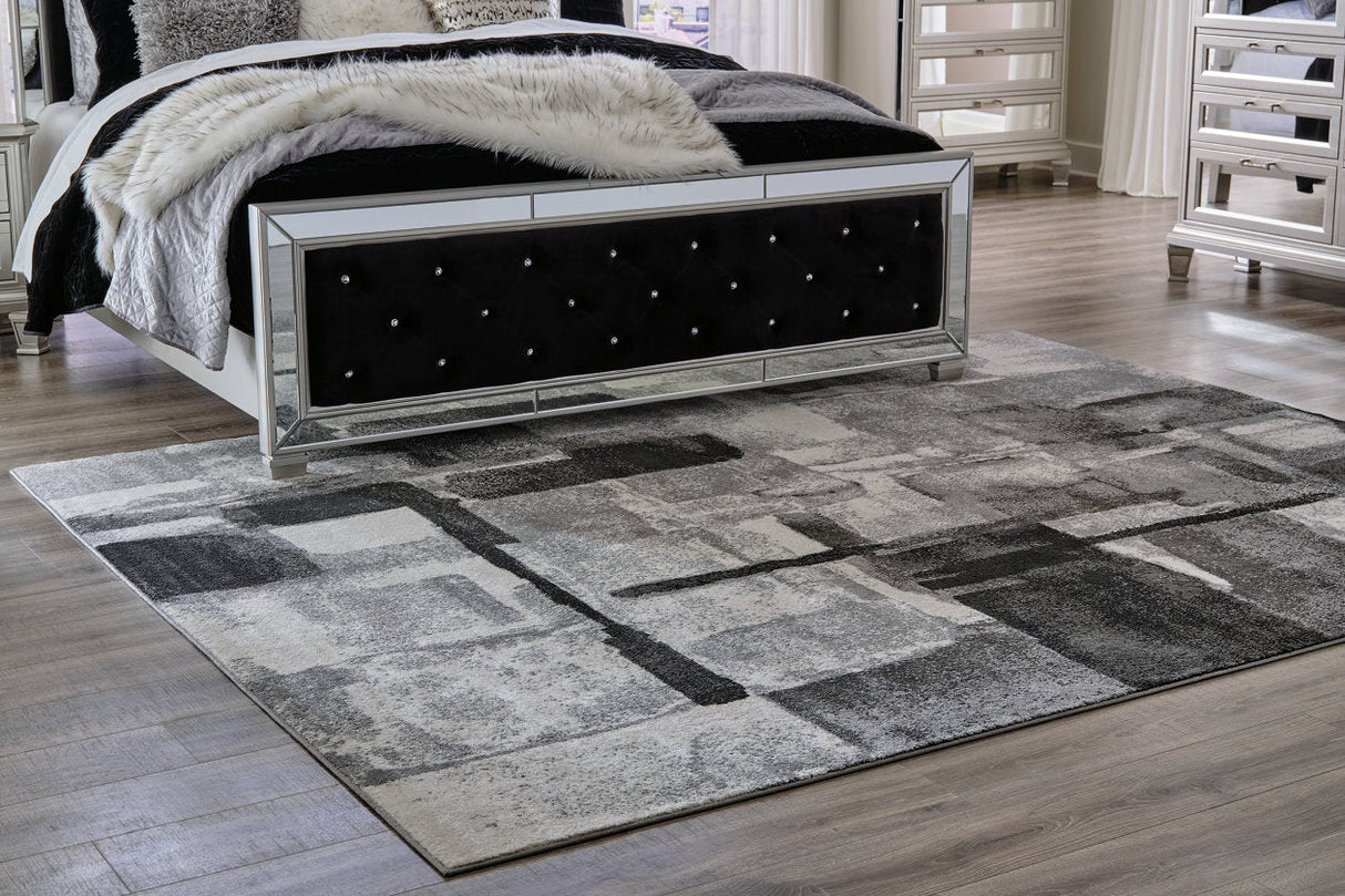 Brycebourne Black/Cream/Gray Medium Rug by Ashley at Eve Furniture