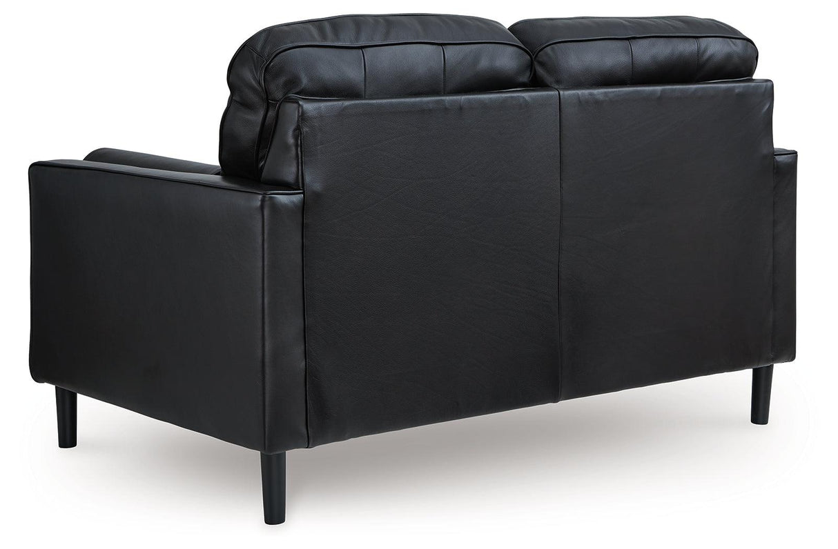 Bryceview Onyx Leather Loveseat by Ashley at Eve Furniture