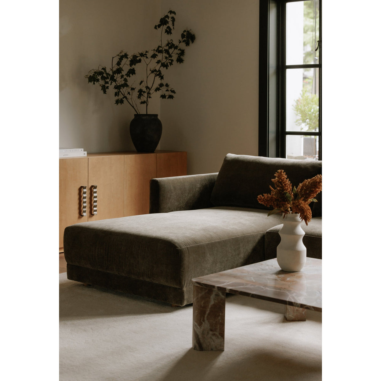 Bryn Cedar Green Left Sectional by MOES at Eve Furniture