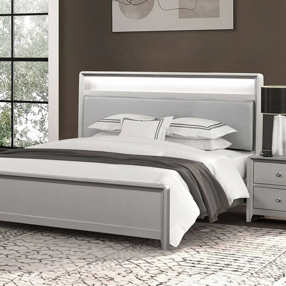 Bryne Champagne 5-Piece Queen Bedroom Set by Furniture of America at Eve Furniture
