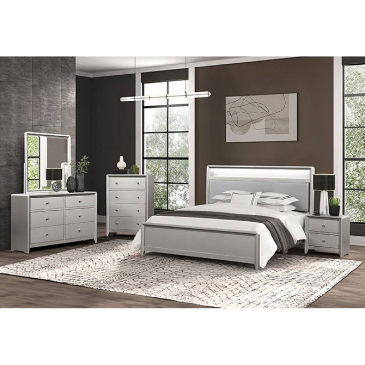 Bryne Champagne 4-Piece Queen Bedroom Set by Furniture of America at Eve Furniture