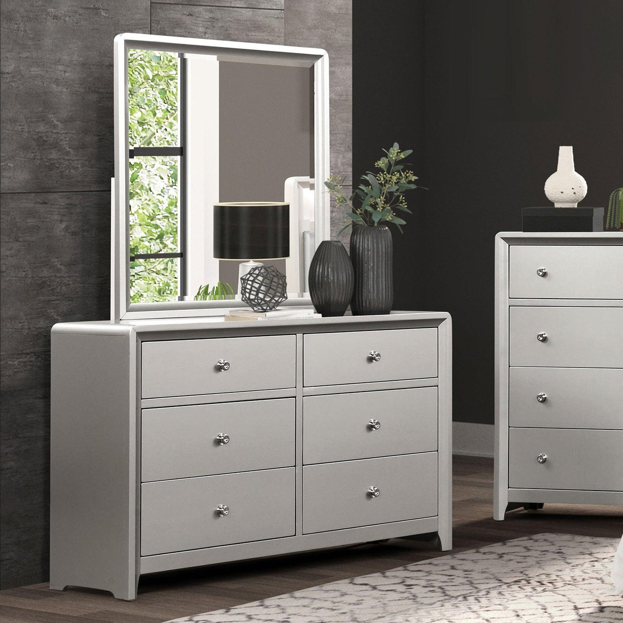 Bryne Champagne Mirror by Furniture of America at Eve Furniture