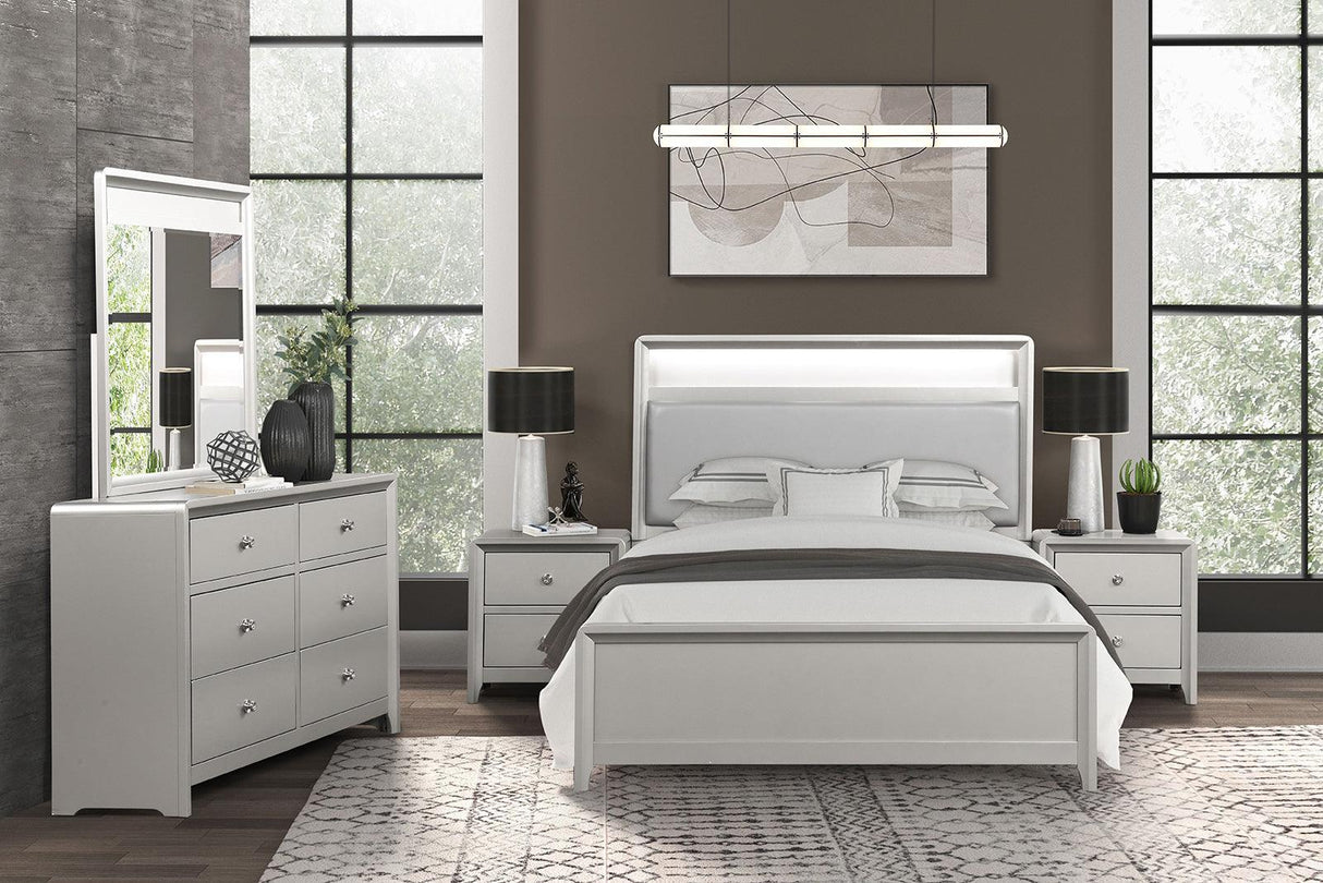 Bryne Champagne LED King Bed by Furniture of America at Eve Furniture