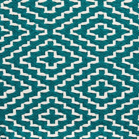 Brynnsen Teal/Ivory Pouf by Ashley at Eve Furniture