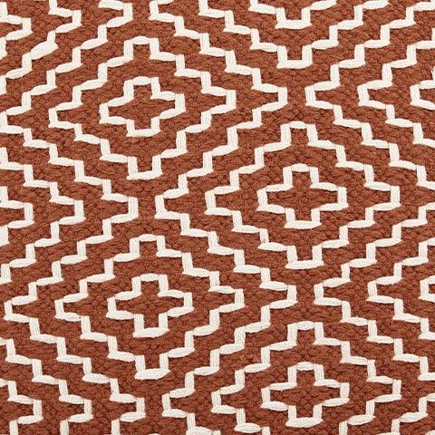 Brynnsen Rust/Ivory Pouf by Ashley at Eve Furniture