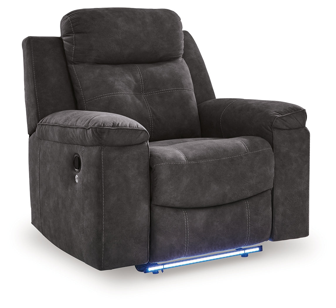 Brysonview Charcoal Zero Wall Recliner by Ashley at Eve Furniture