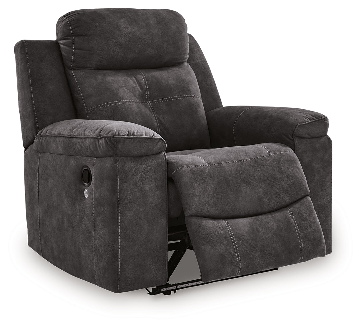 Brysonview Charcoal Zero Wall Recliner by Ashley at Eve Furniture