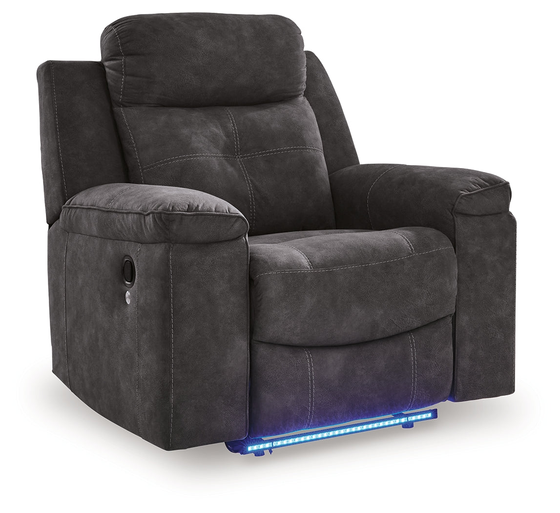 Brysonview Charcoal Zero Wall Recliner by Ashley at Eve Furniture