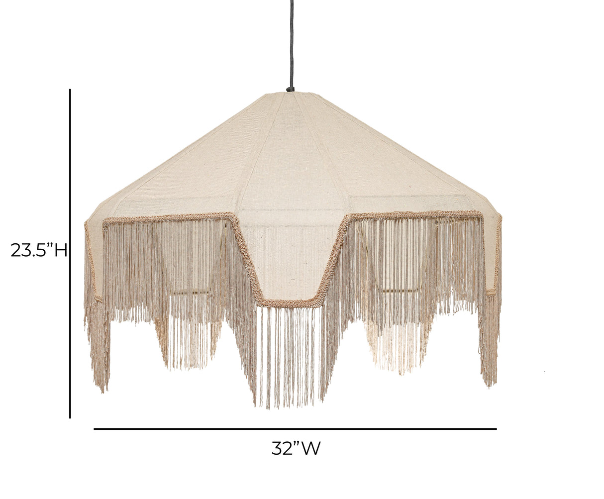 Buchanan Fabric Fringed Angled Pendant Light by TOV Furniture at Eve Furniture