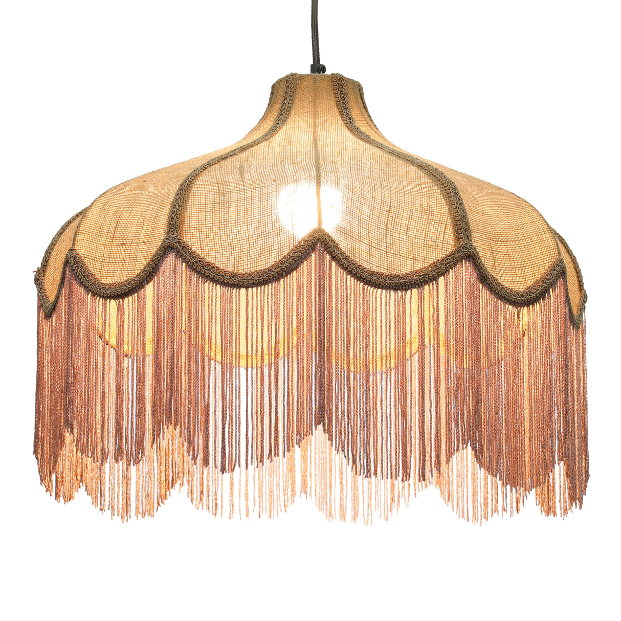 Buchanan Jute Fringed Scalloped Pendant Light by TOV Furniture at Eve Furniture