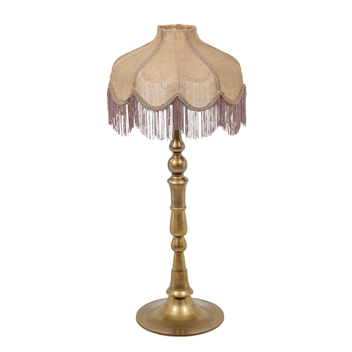 Buchanan Jute Fringed Scalloped Table Lamp by TOV Furniture at Eve Furniture