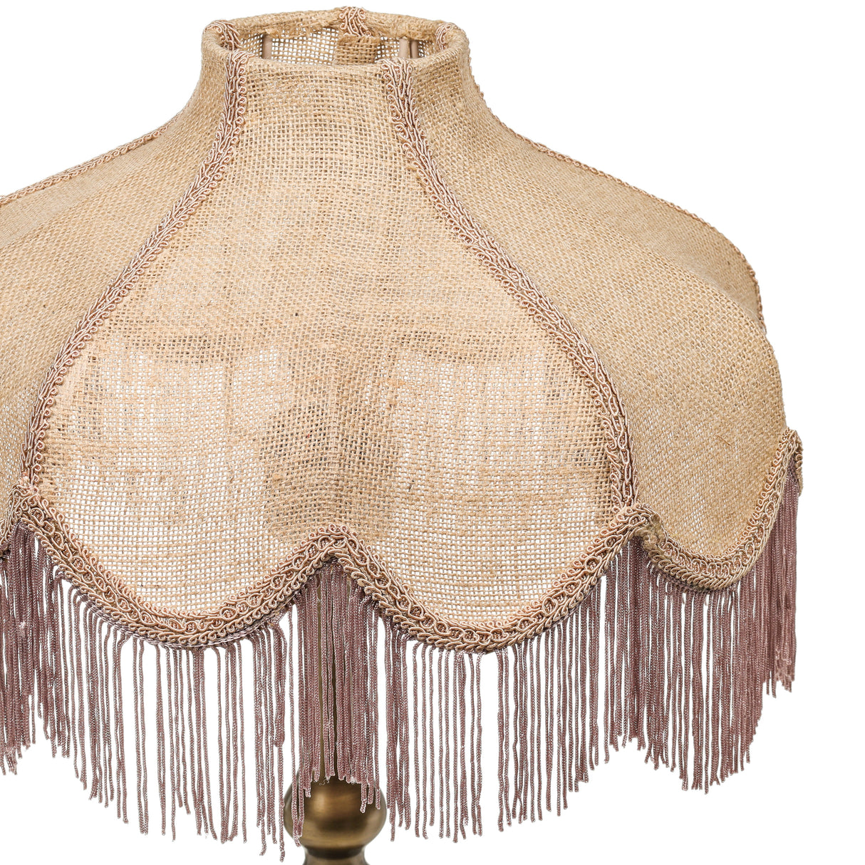 Buchanan Jute Fringed Scalloped Table Lamp by TOV Furniture at Eve Furniture