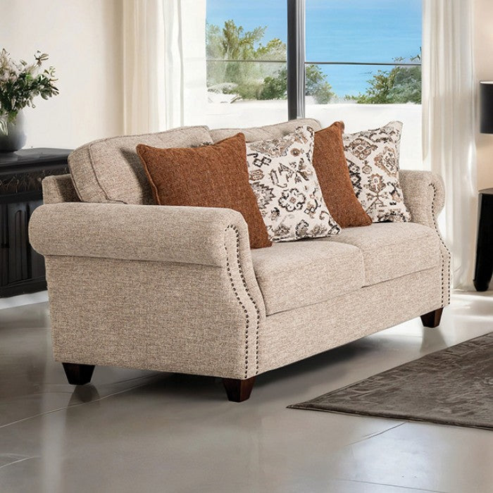 Buckhurst Taupe Loveseat by Furniture of America at Eve Furniture
