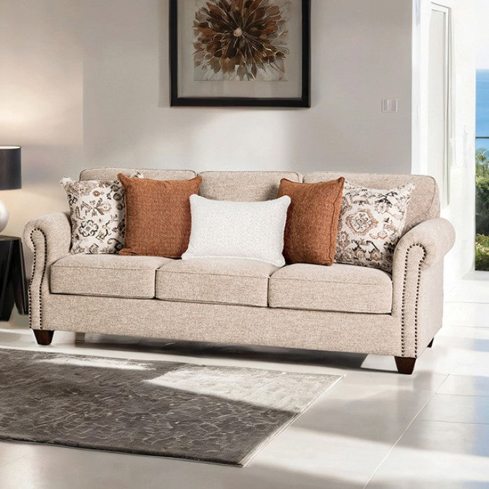Buckhurst Taupe Upholstery Living Room Set by Furniture of America at Eve Furniture