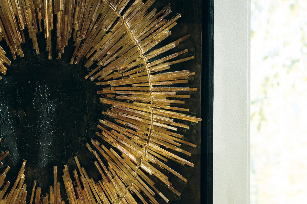 Buddins Black/Gold Finish Wall Art by Ashley at Eve Furniture
